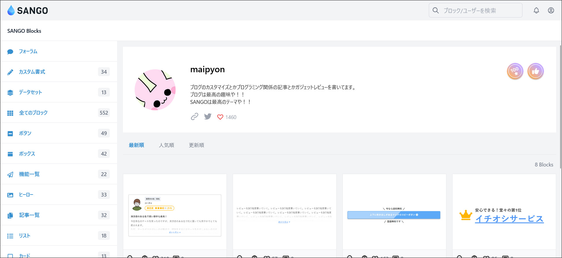 制作者ページ
